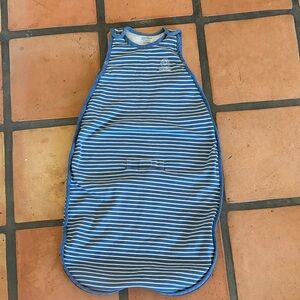 Woolino blue striped merino wool sleep sack 2-24 months